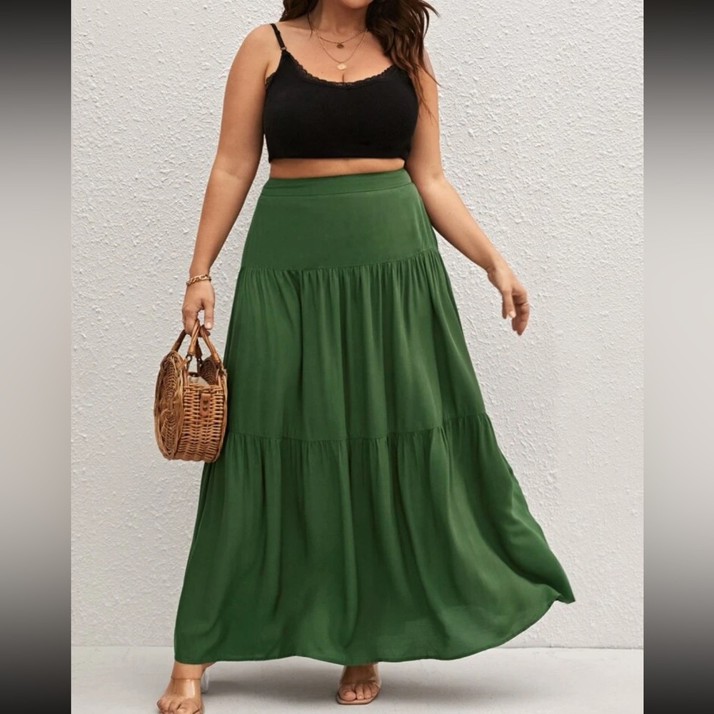Boho high waisted ruffle hem maxi skirt - Picture 10 of 11